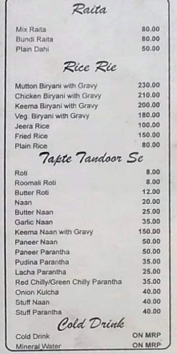 Mukesh Chic-Inn Hot & Spice menu 