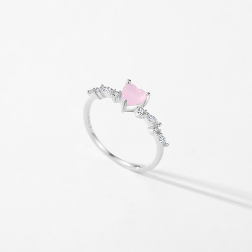Title 1, S925 Sterling Silver Young Girl Pink Love Heart...