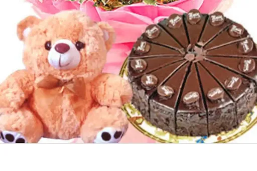 Chocolate Cake & 1 Teddy Bear