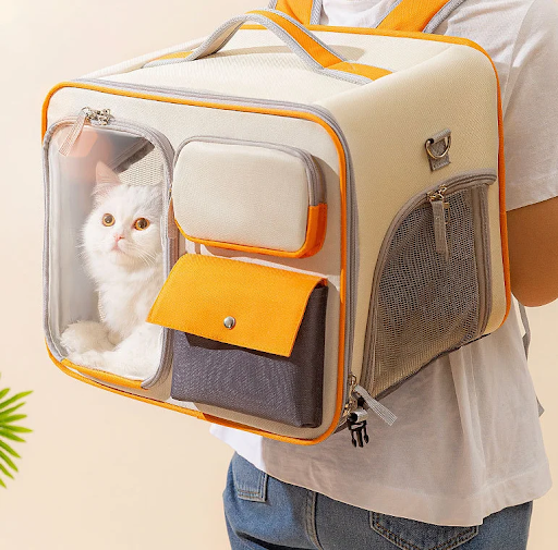 Foldable Cat Backpack Pet Puppy Carrier Breathable Double Layer High-density EVA Portable Backpack Cats Transport Dog Su