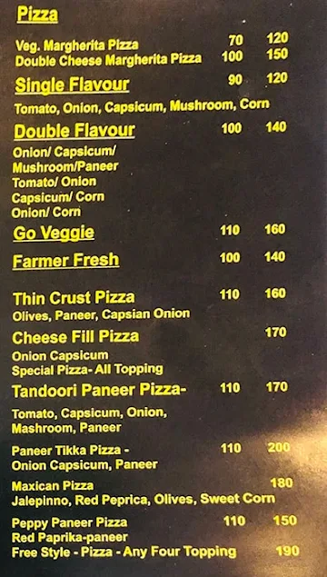 The Waffle Town menu 