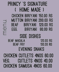 Princy's Signature menu 1