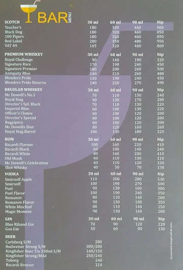 Tejas Dhaba menu 