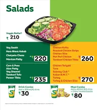 Menu of Subway, Civil Lines, Ludhiana