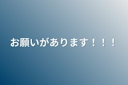 お願いがあります！！！