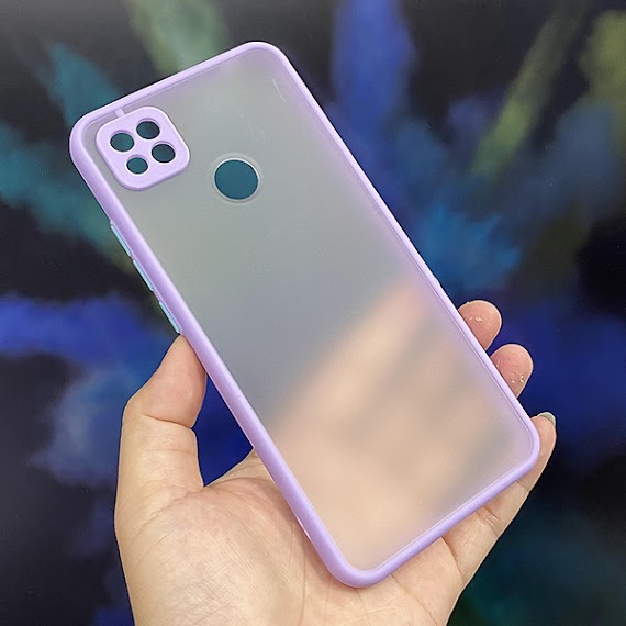 Ốp lưng cho Xiaomi Redmi 9C trong nhám viền màu che camera