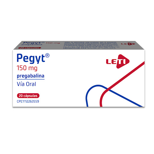 Pregabalina 150 mg Pegyt Leti Caja x 20 Cápsulas    