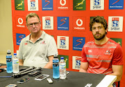 Coach Swys de Bruin of the Loions and Captain Warren Whiteley of the Lions during the Super Rugby match between Emirates Lions and Blues at Emirates Airline Park on March 10, 2018 in Johannesburg, South Africa.