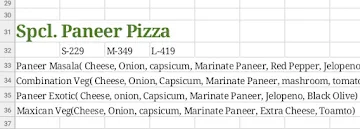 Delicious Pizza Town menu 