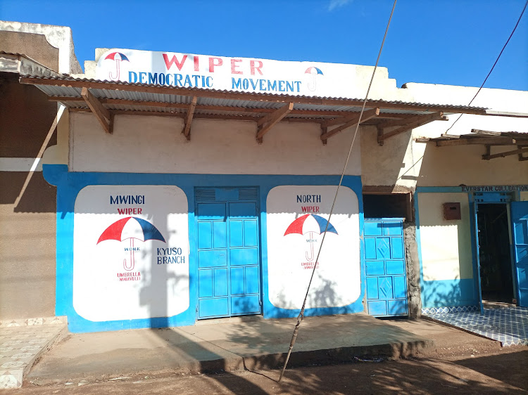 The Mwingi North Wiper party offices in Kyuso town on Thursday, April 21.