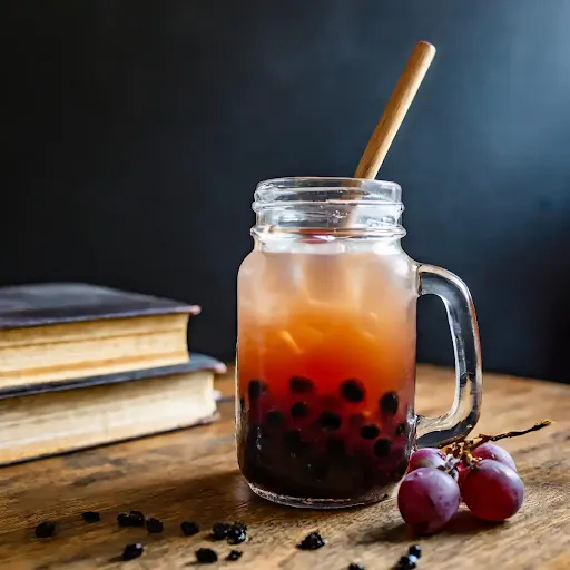 Grape Bubble Tea [450 Ml, Mason Jar]