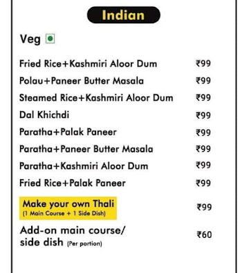 The 99 Thali Shop By Chaigram menu 