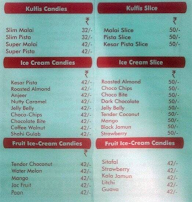 Sanjay Ice Cream menu 1