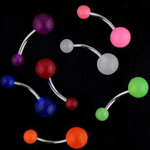 10 stuks Lichtgevende Navel Stud Set Piercing Sieraden Verlicht je navel met deze glow in the dark body piercing accessoire set