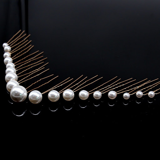 Title 2, Pearl Hair Fork Clip Insert Needle Alloy Round ...