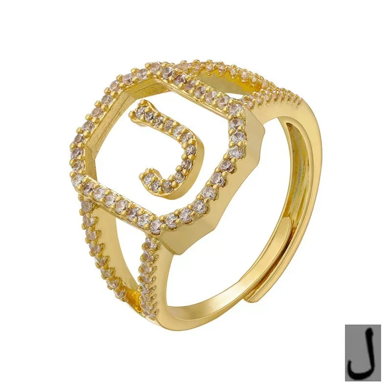 Fashion Micro Inlay Zircon Arabische Letters Ring. Elegante ring voor dames. Perfect cadeau, uniek design. Personaliseer je look met deze prachtige ring.