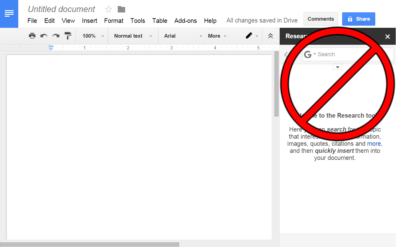 Hide Google Docs Explore or Research Preview image 0