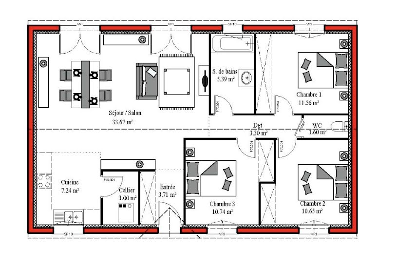  Vente Terrain + Maison - Terrain : 713m² - Maison : 90m² à Haut-Mauco (40280) 