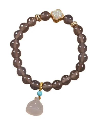 Natürliches graues Achat-Armband im - 0