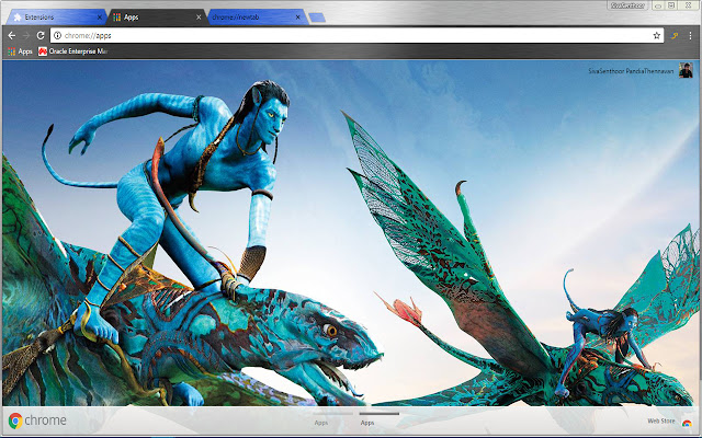 Avatar flying on Dragon at pandora chrome extension