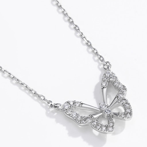 Title 1, Korean Simple Butterfly Hollow Clavicle Chain N...