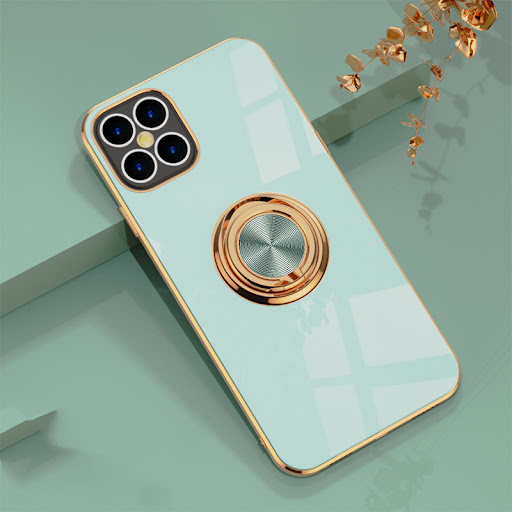 Title 6, 6D Plating Solid Color Ring Phone Case Compatib...