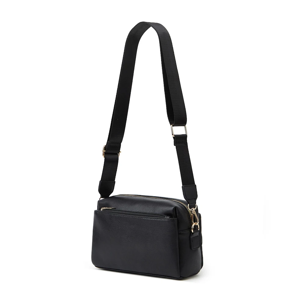 Sac bandoulière femme à multiples fermetures éclair, pratique et élégant pour transporter vos essentiels en toute sécurité et avec style.