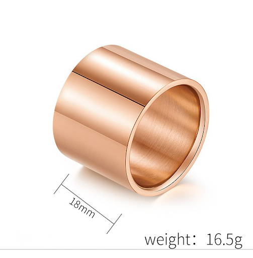 Title 2, Mens Titanium Steel Smooth Long Tube Ring, Dur...