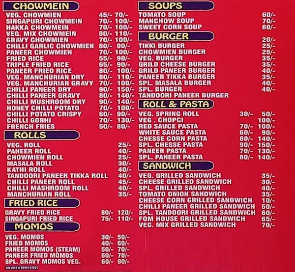 Gaurang Chinese Fast Food menu 