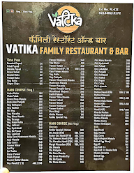 Vatika Family Restaurant & Bar menu 3