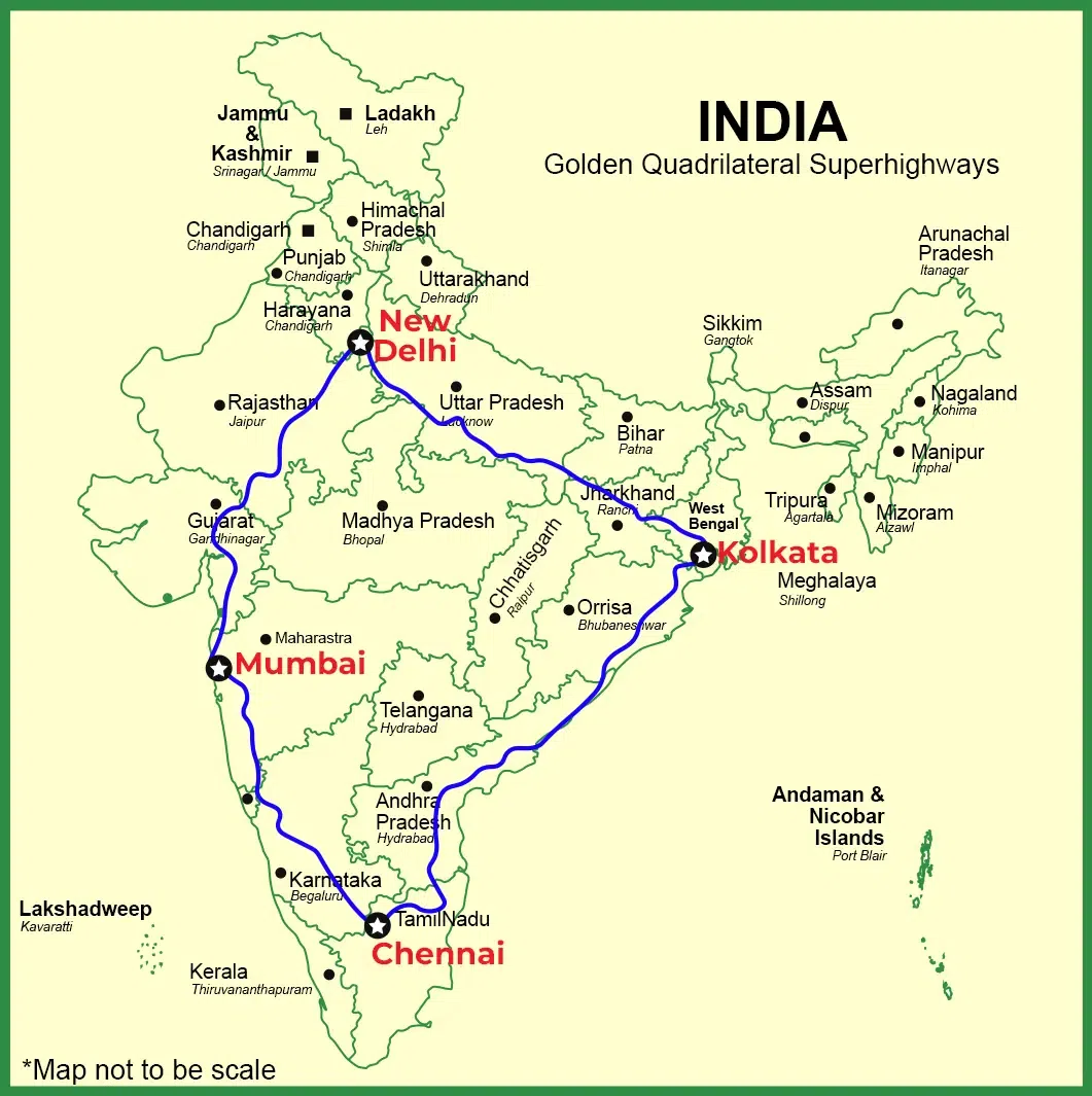 golden quadrilateral map