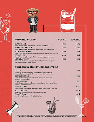 Ru-Bar-Ru menu 