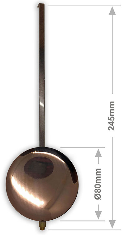 Pendulum Rod & Bob, 80mm antique copper