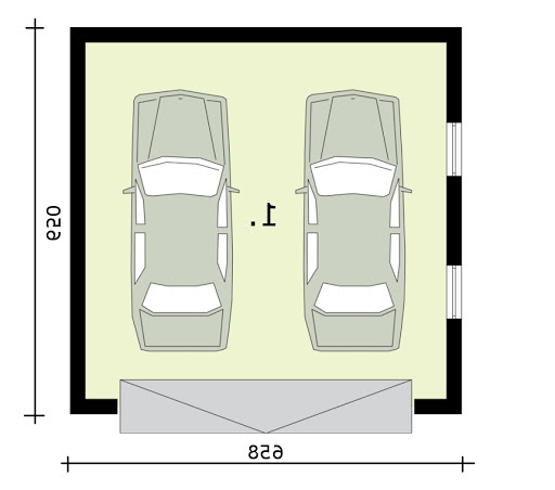 G309 szkielet drewniany garaż dwustanowiskowy - Rzut garażu