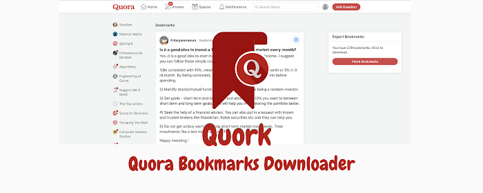 Quork - Quora Bookmarks Downloader marquee promo image