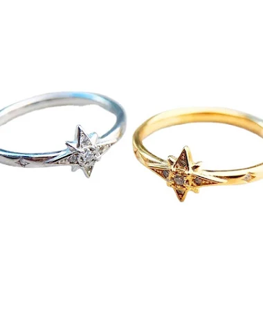 Damesmode Achtpuntige Ster Ring Sti - 1