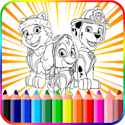 Paww Dog Coloring Patrol Page  Icon