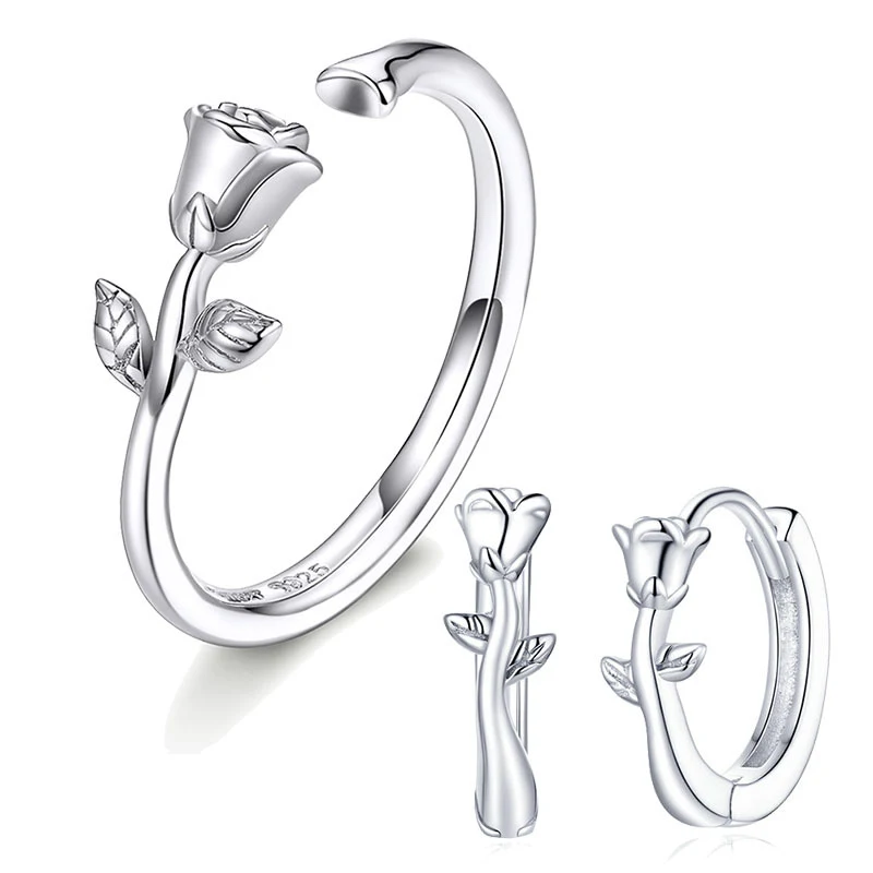 Superbe ensemble boucles d'oreilles et bague roses. Un cadeau idéal pour toutes les occasions. Rehaussez votre style avec cet ensemble élégant.