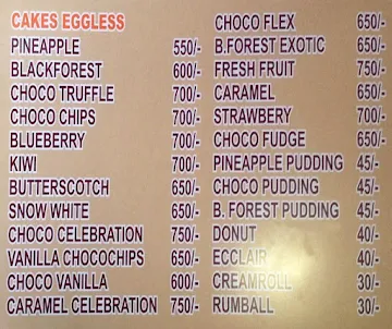 Polka Pastry & Snack Bar menu 