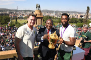 President Cyril Ramaphosa welcome Springboks coach Rassie Erasmus and captain Siya Kolisi at the Union Buildings on Thursday morning in Pretoria.