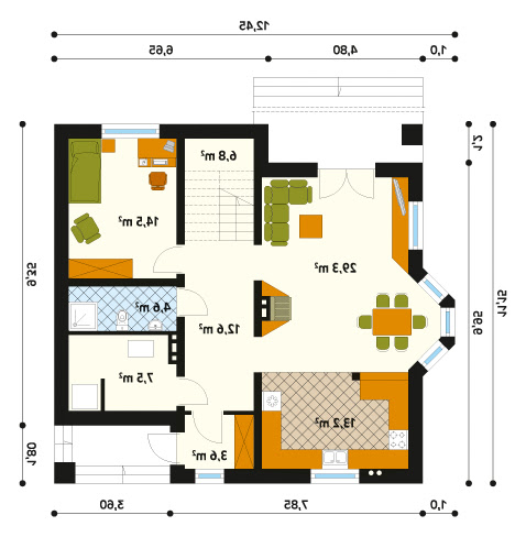 Caro 2 CE - Rzut parteru