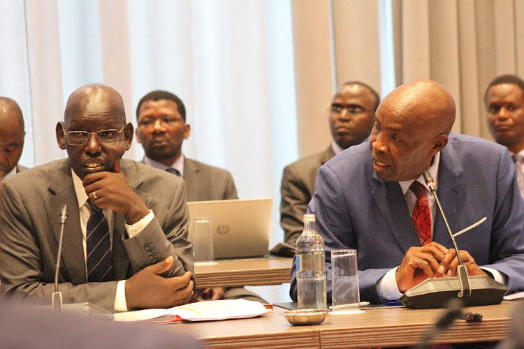 Education PS Belio Kipsang and CS Ezekiel Machogu appears before National Assembly Education Committee on April 13, 2023.