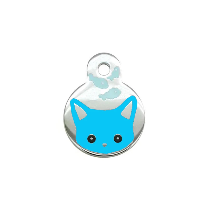 Hondenketting met schattige cartoon kat en vis hanger, van legering, een leuk ornament voor jouw lieve huisdier.