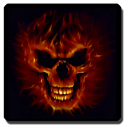 3D Skulls on fire Wallpaper  Icon