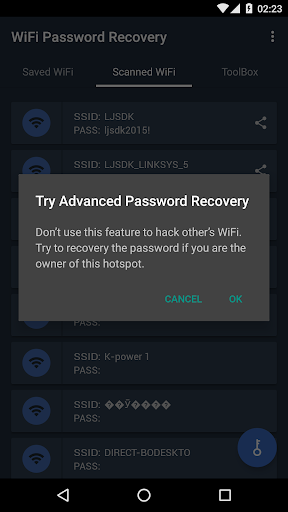 Screenshot WiFi Password Recovery