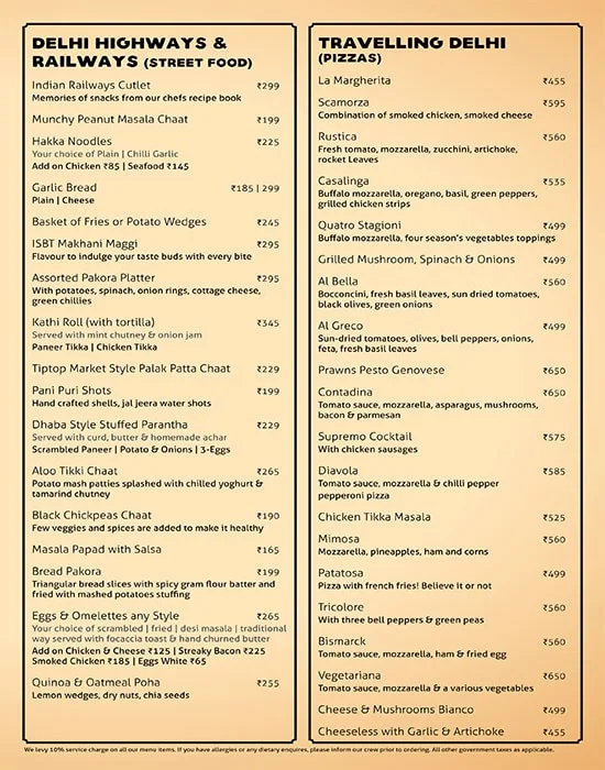 Cafe Delhi Heights menu 