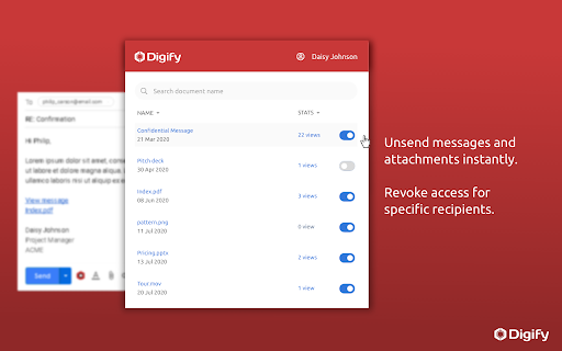 Digify for Gmail: Encrypt, track, and unsend