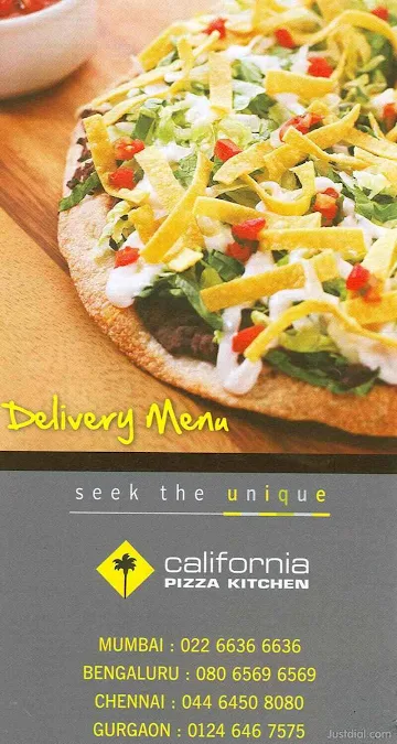California Pizza Kitchen menu 