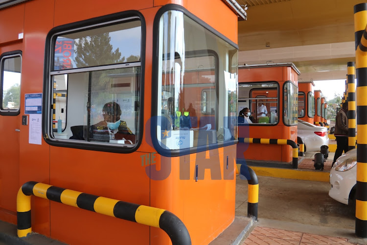 Toll booths lined up at Westlands toll station.