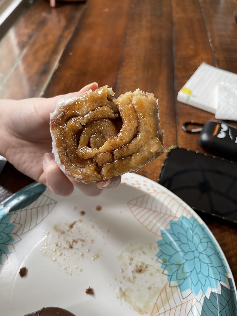 Cinnamon buns were moist and delicious